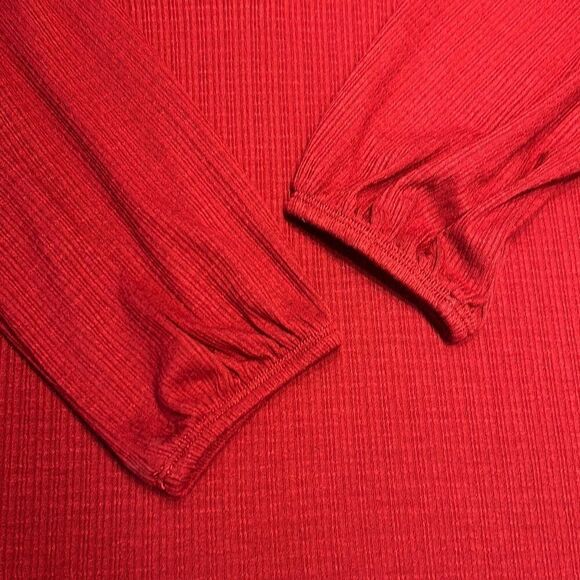 Torrid Texture Jersey Lace-Up Drop Shoulder Top Blouse Sz 2 2XL Burnt Red Crimso - Picture 7 of 7